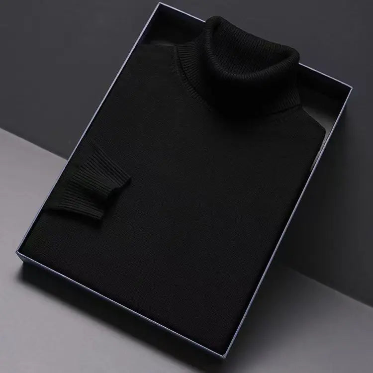 Pull Col Roulé Homme Luxe — Coupe Longue Couleur Unie Chaud Streetwear Minimaliste | ANIMAL GAME