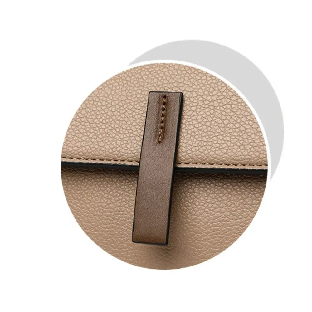 Sac Seau en Cuir Véritable — Sacoche Bandoulière Luxe Couleur Unie