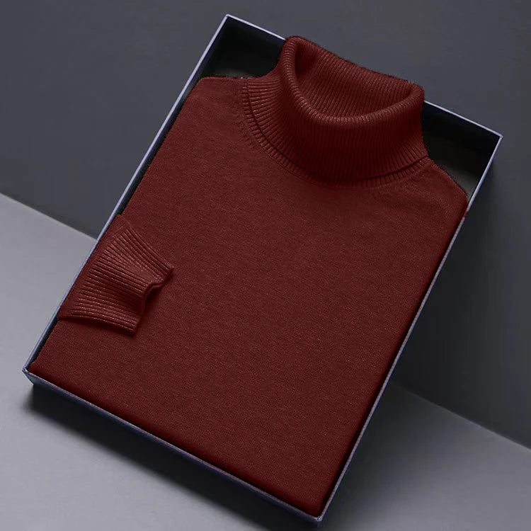 Pull Col Roulé Homme Luxe — Coupe Longue Couleur Unie Chaud Streetwear Minimaliste | ANIMAL GAME