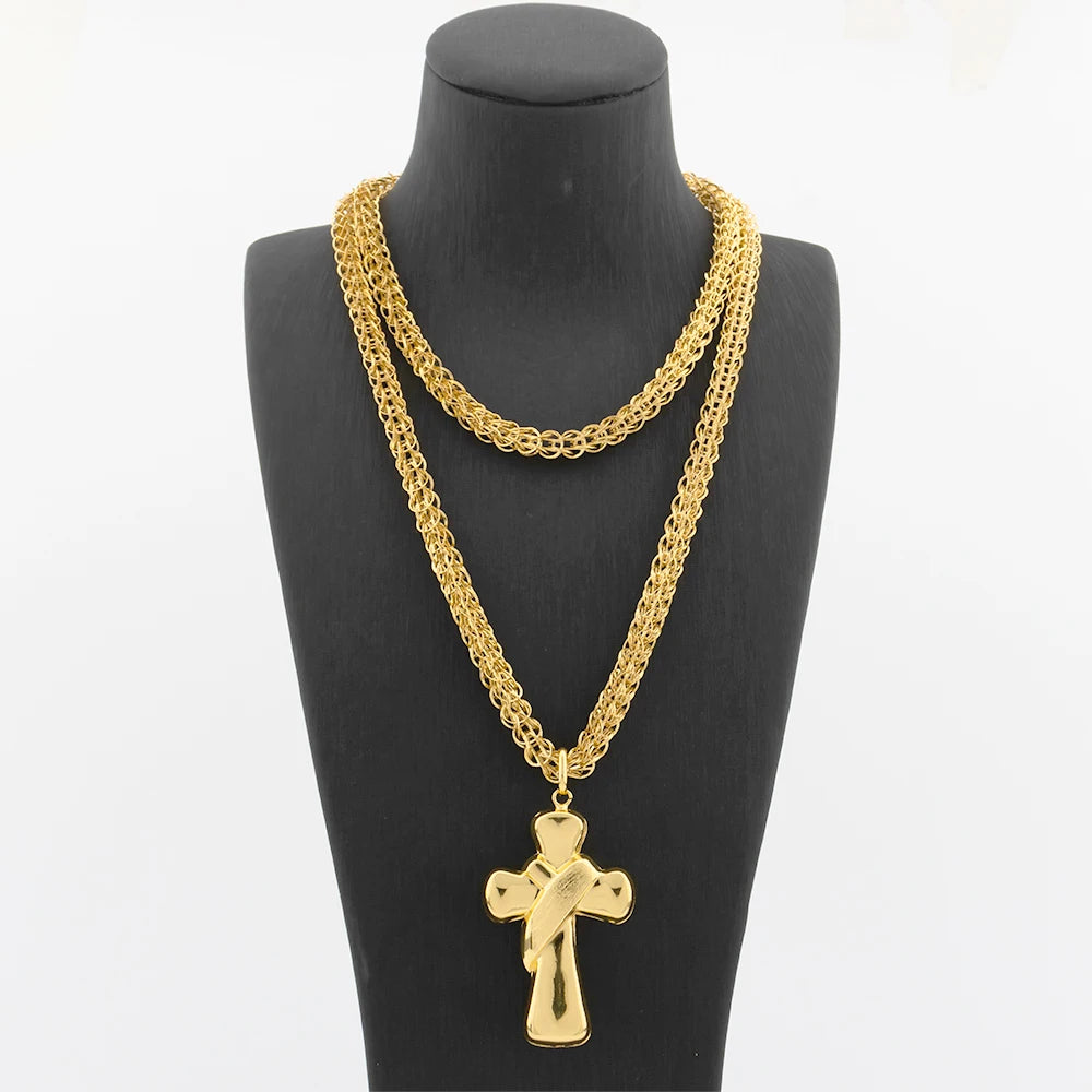 Collier Pendentif Carte d'Afrique – Plaqué Or 18K – Chaîne 100 cm – Mixte