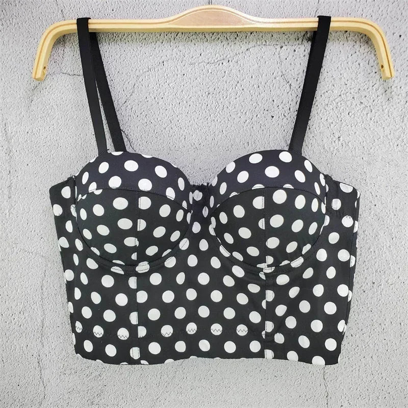 Top Corset Court Sexy Y2K Club Décor Perles — Camisole Shaper Été Visivane
