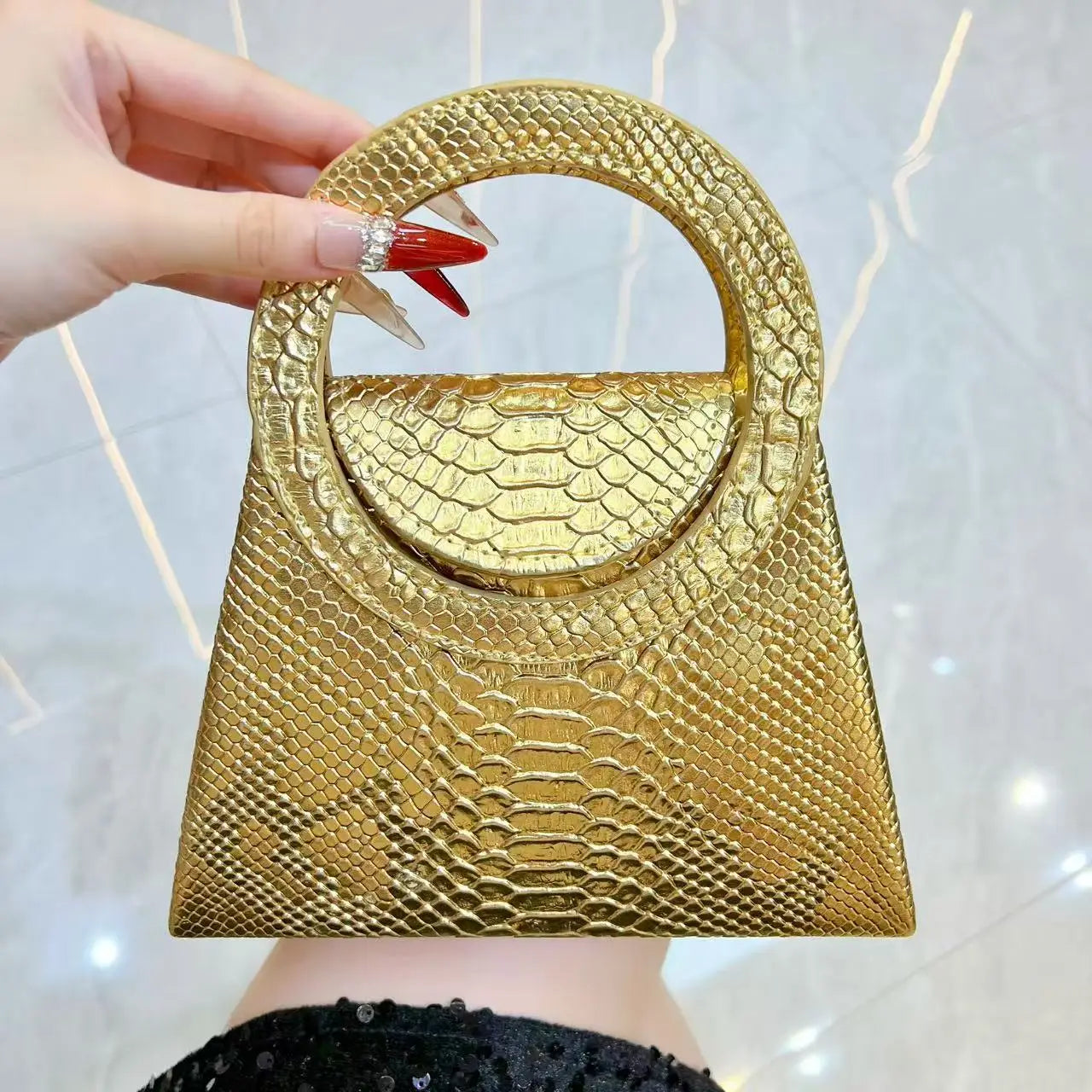 Sac à Main Carré Urbain Chic — Bandoulière PU Fermeture Magnétique