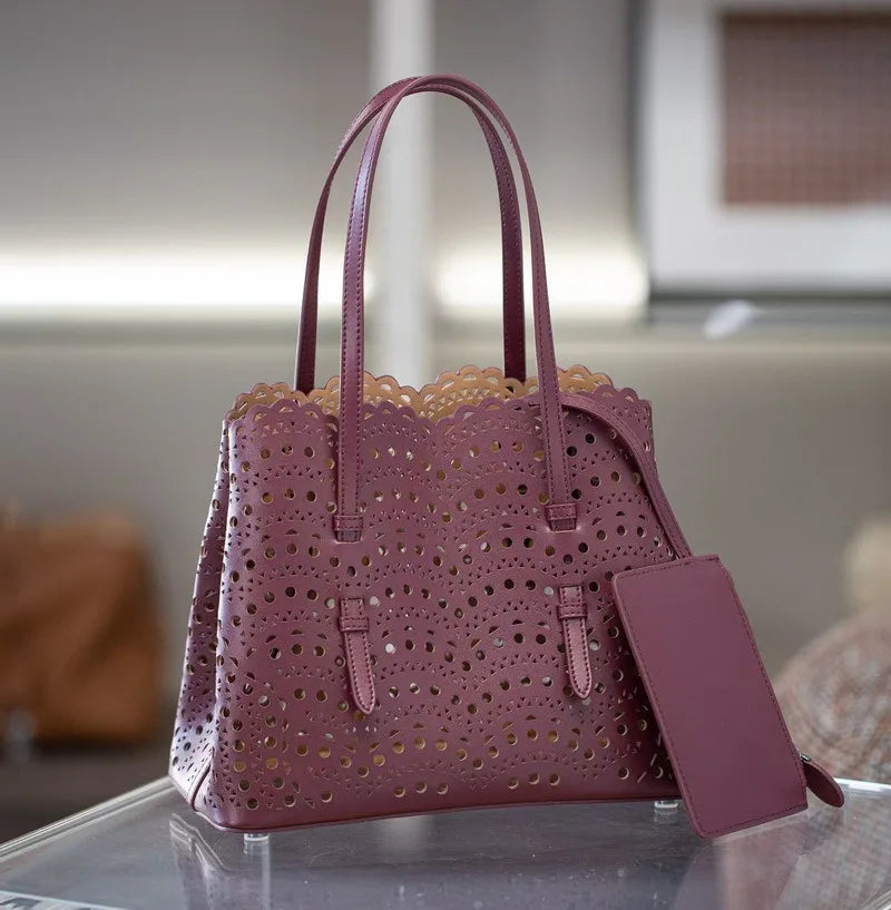 Sac Fourre-Tout Femme Style Niche Rétro – Cuir Véritable Grande Capacité