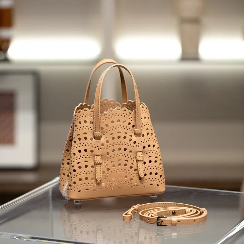 Sac Fourre-Tout Femme Style Niche Rétro – Cuir Véritable Grande Capacité