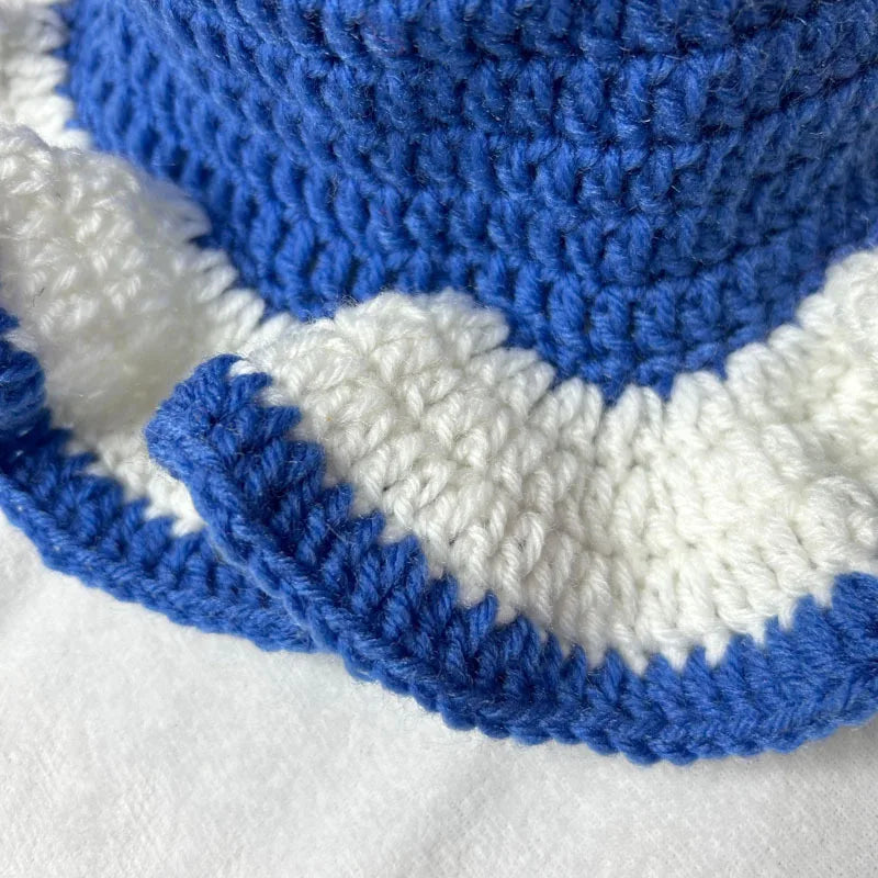 Chapeau Seau Conique Crocheté à la Main – Bob Pêcheur Élégant | Protection Solaire Femme