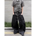 Jean Baggy Oversize Noir Gothique Y2K Harajuku — Denim Vintage Japonais Streetwear High Street