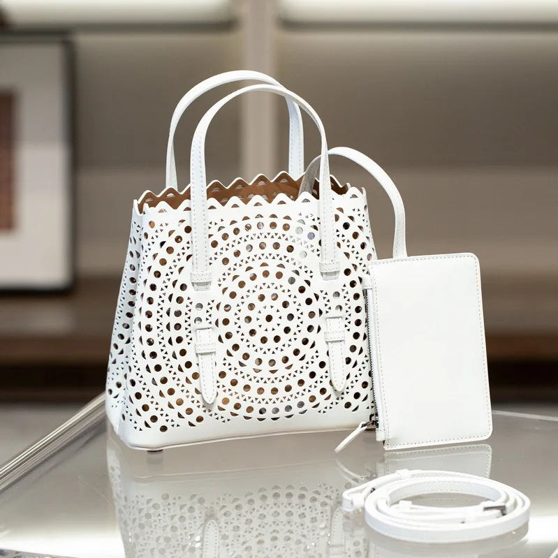 Sac Fourre-Tout Femme Style Niche Rétro – Cuir Véritable Grande Capacité