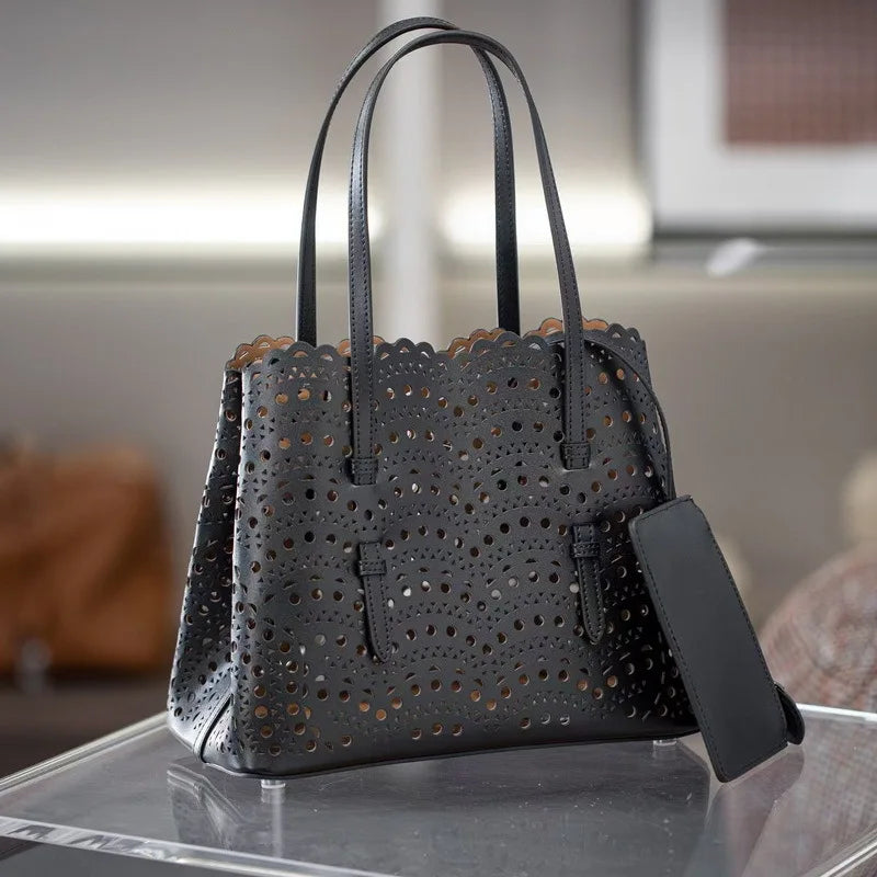 Sac Fourre-Tout Femme Style Niche Rétro – Cuir Véritable Grande Capacité
