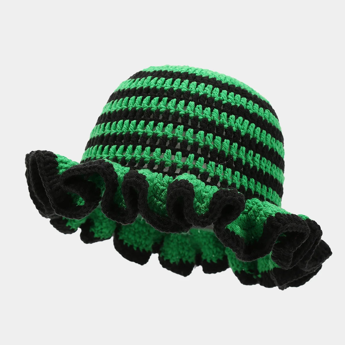Bob Tricoté Crochet Main — Volants Colorés Tendance Chaud Luxe Artisanal Femme Hiver | CALURIRI