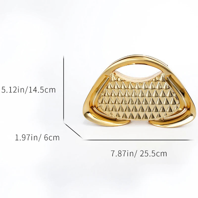 Minaudière Trapèze en Maille — Sac de Soirée Luxe Chaîne Métallique
