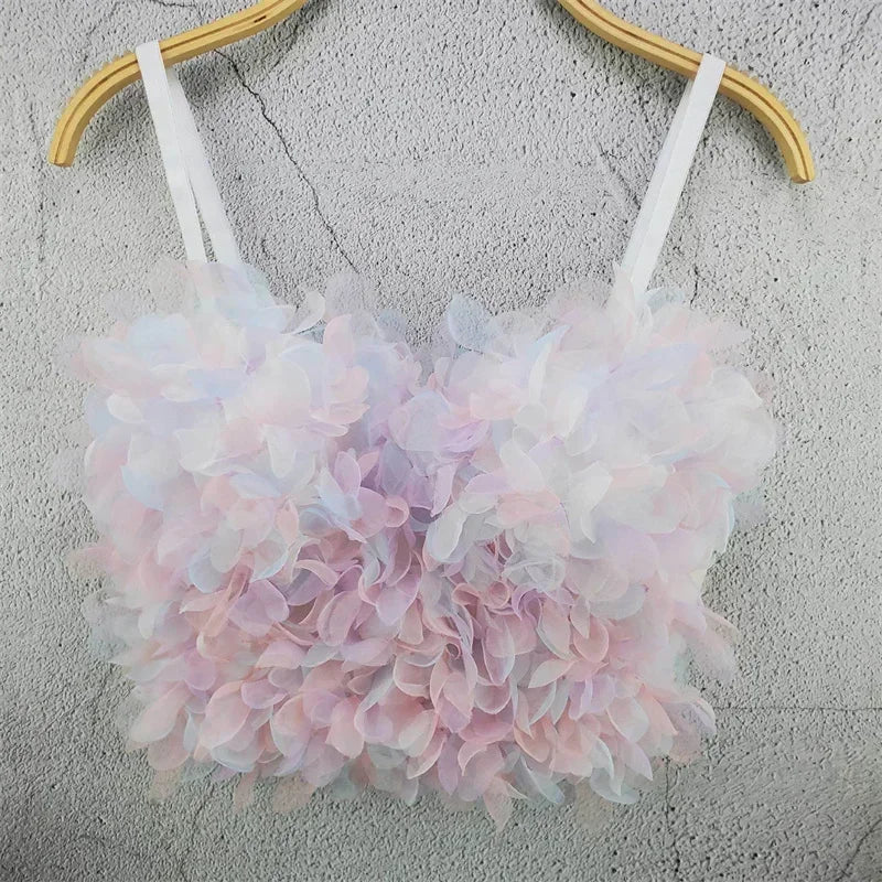 Top Corset Court Sexy Y2K Club Décor Perles — Camisole Shaper Été Visivane