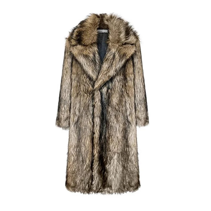 Manteau Long en Fausse Fourrure Homme — Chaud, Coupe-Vent, Grande Taille | LFZLZM