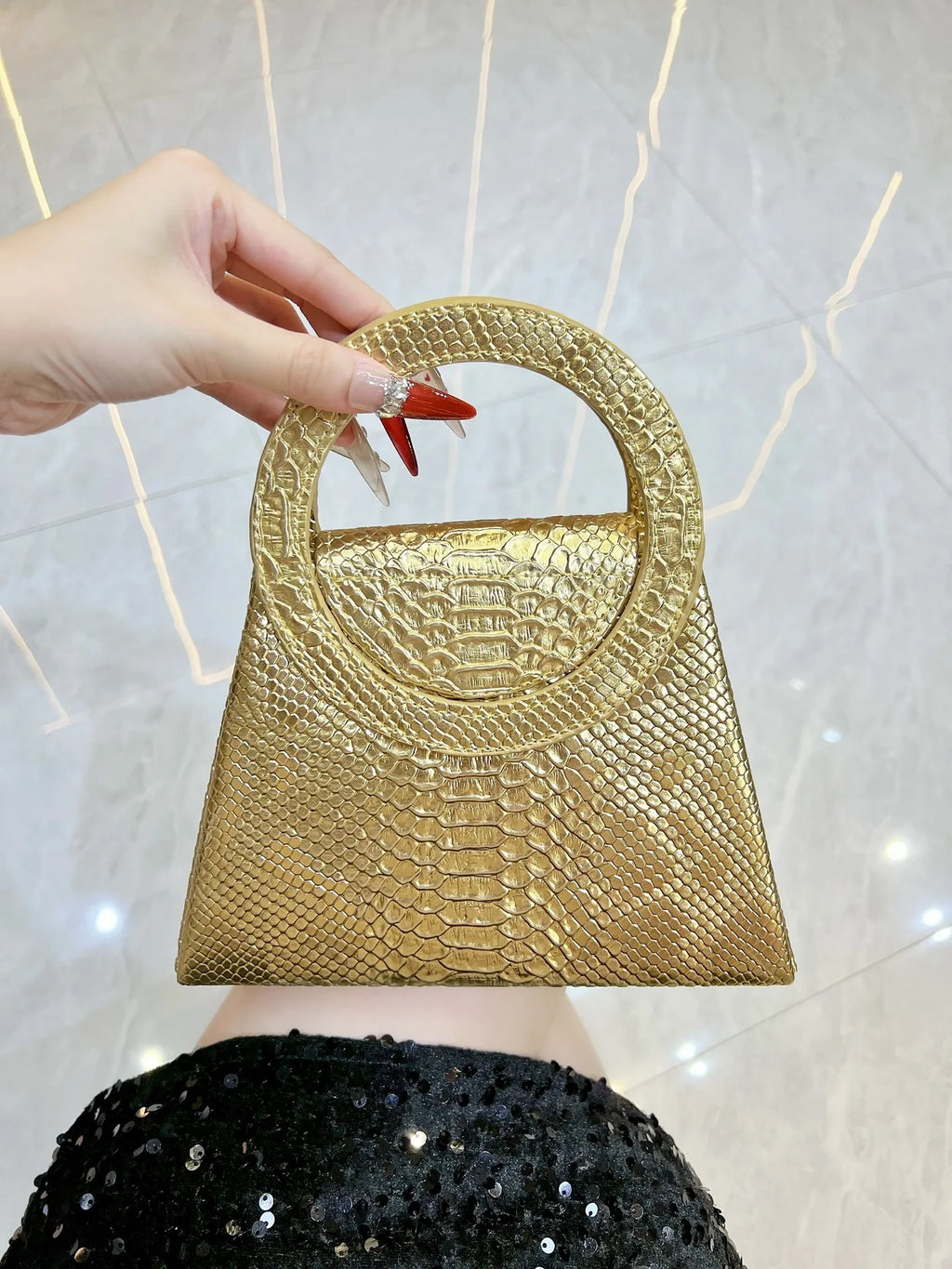 Sac à Main Carré Urbain Chic — Bandoulière PU Fermeture Magnétique