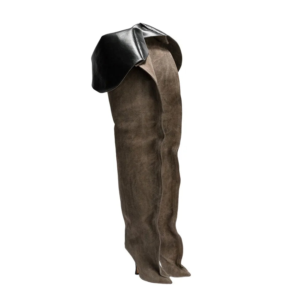 Bottes Longues Talon Aiguille Au-Dessus du Genou — Jambes Larges Tailles 34-45