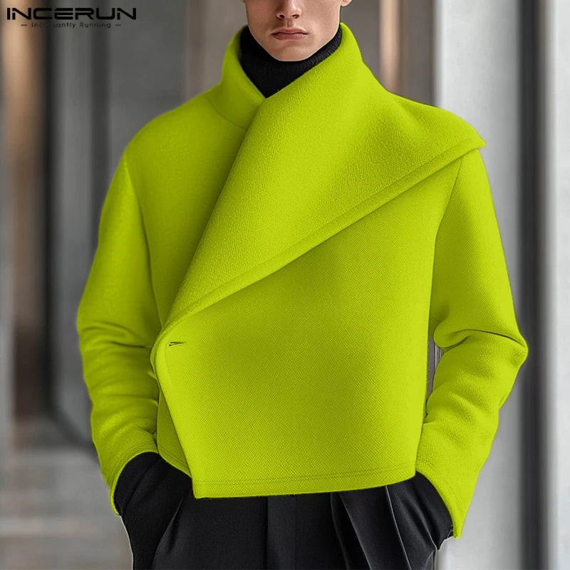 Veste Déconstruite Manches Longues — Couleur Unie, Style Décontracté Élégant | INCERUN 2025