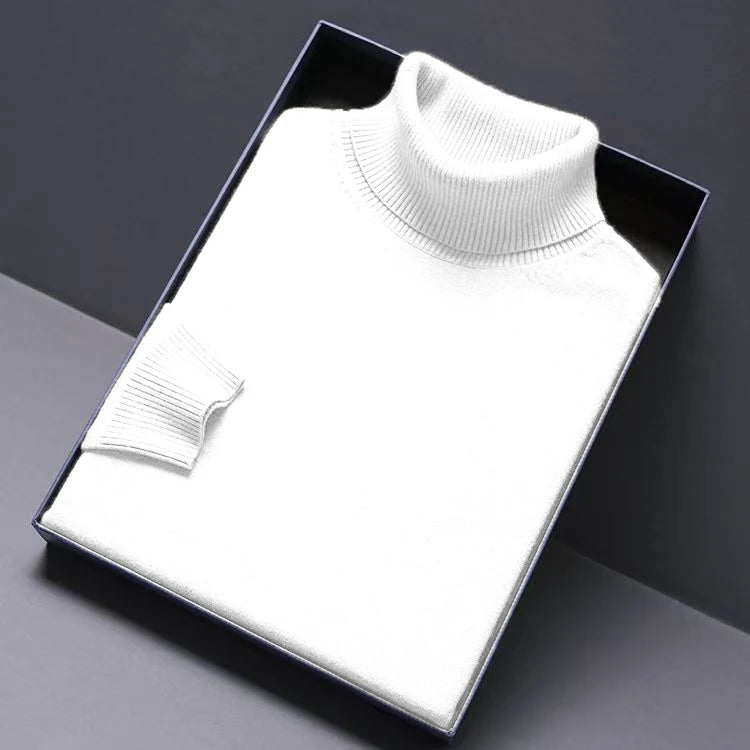 Pull Col Roulé Homme Luxe — Coupe Longue Couleur Unie Chaud Streetwear Minimaliste | ANIMAL GAME