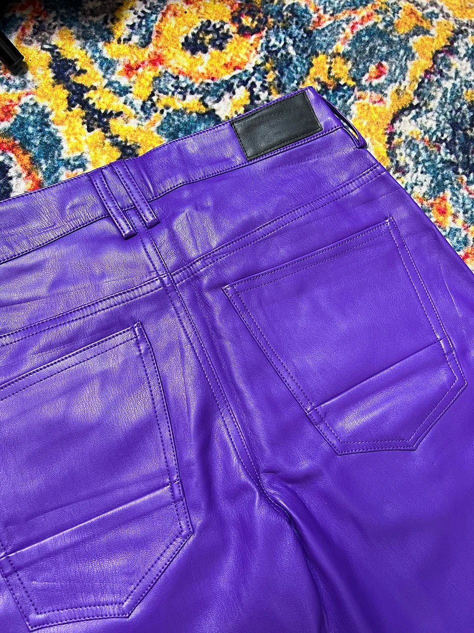 Pantalon Cargo Slim Simili Cuir Streetwear Luxe — Poches Multiples 4 Saisons Mauroicardi