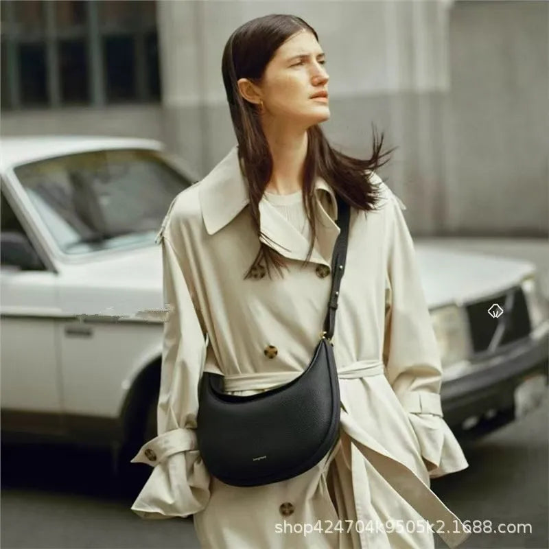 Sac Croissant Demi-Lune Songmont — Bandoulière Business Cuir Luxe Femme