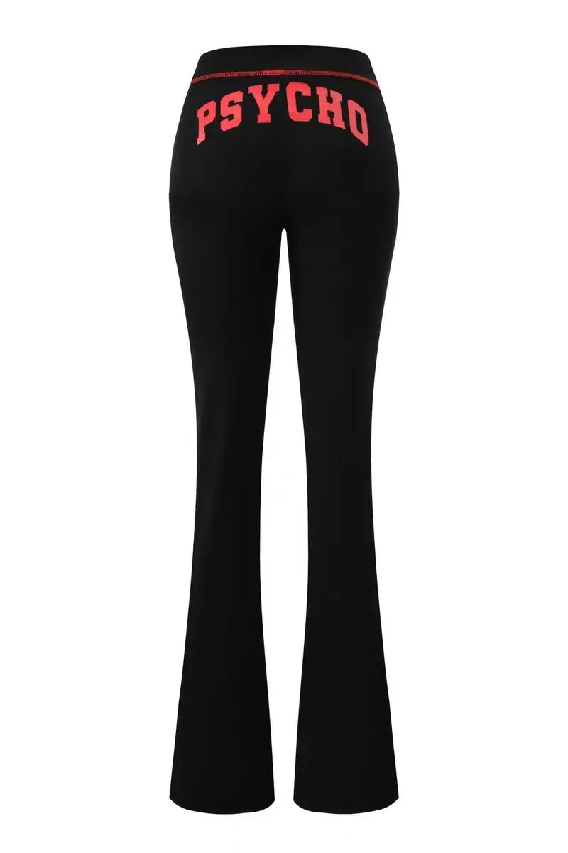 Ensemble veste courte à capuche zippée et pantalon, coupe slim, imprimé lettres, design à fils apparents, GIA