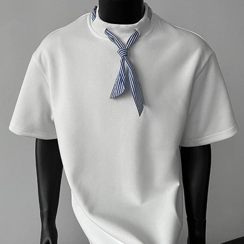 T-Shirt Col Rond Manches Courtes — Style Marin Premium, Collection Été Urbaine Couple