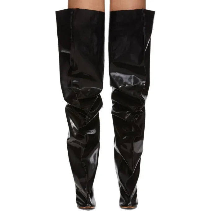 Bottes Longues Talon Aiguille Au-Dessus du Genou — Jambes Larges Tailles 34-45