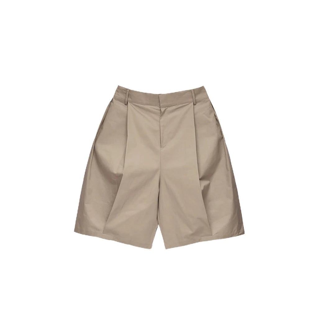 Short Baggy Kaki Luxe — Jambes Larges, Taille Élastique, Style Designer | Mauroicardi
