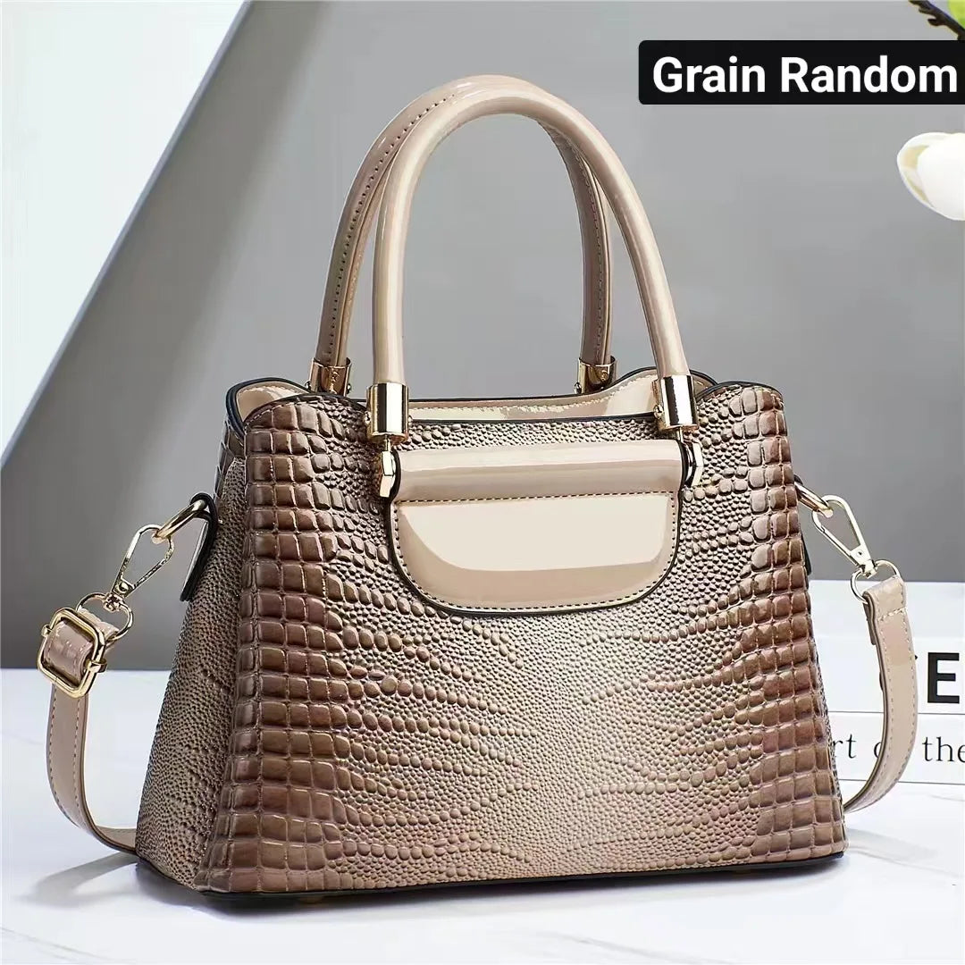 Sac Bandoulière Crocodile Rétro Style Motard — Grande Capacité Luxe Femme