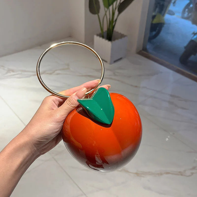 Minaudière Forme Pêche Kawaii — Sac à Bandoulière Mignon Acrylique 7 Coloris