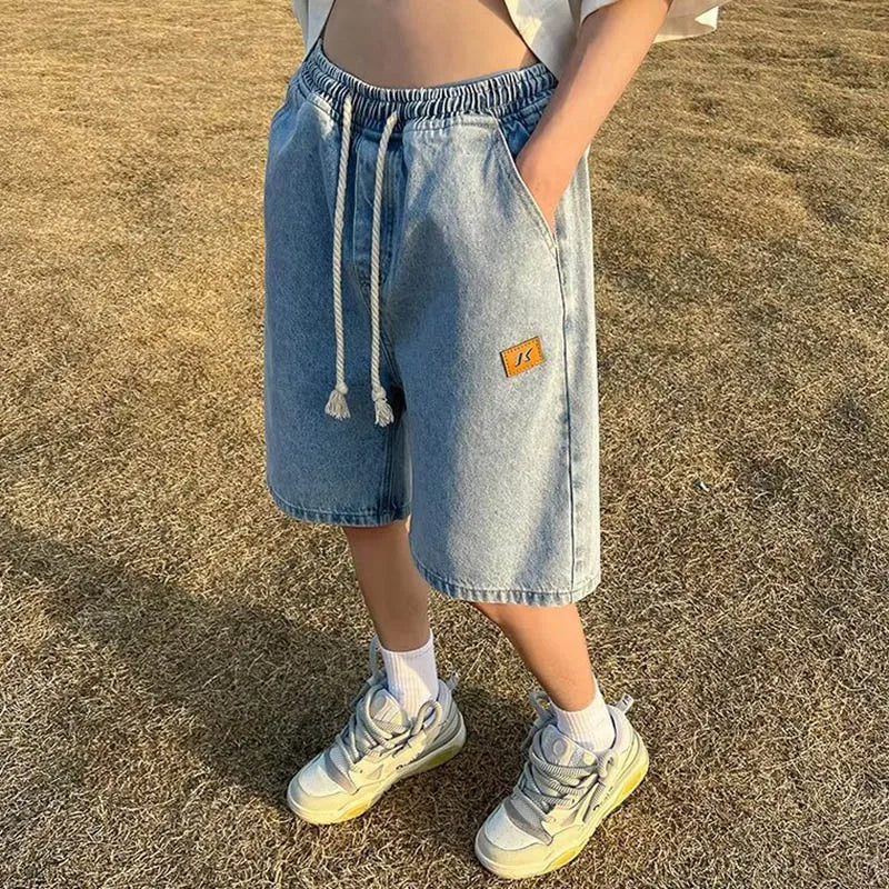Short Jean Ample Jambe Large Décontracté Sport — Longueur Genou Été Homme 3 Coloris