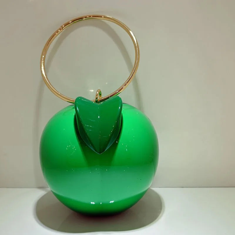 Minaudière Forme Pêche Kawaii — Sac à Bandoulière Mignon Acrylique 7 Coloris