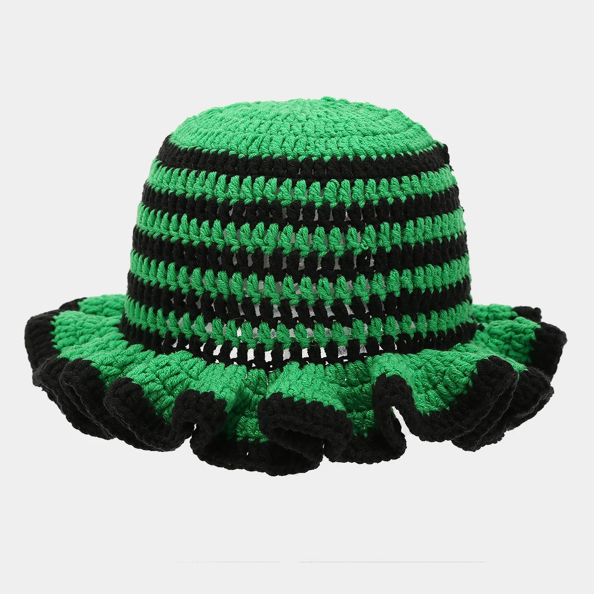 Bob Tricoté Crochet Main — Volants Colorés Tendance Chaud Luxe Artisanal Femme Hiver | CALURIRI