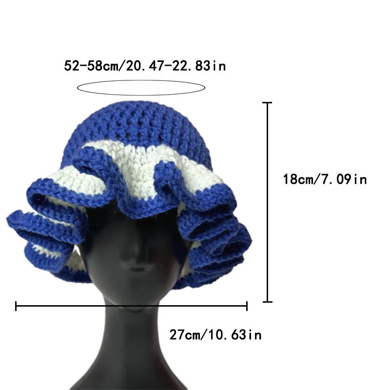 Chapeau Seau Conique Crocheté à la Main – Bob Pêcheur Élégant | Protection Solaire Femme