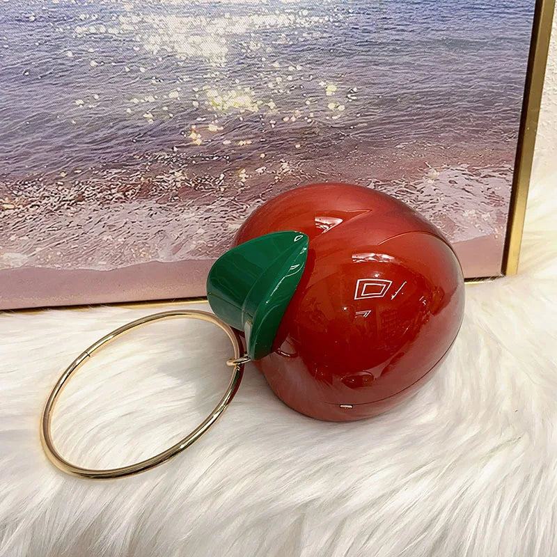Minaudière Forme Pêche Kawaii — Sac à Bandoulière Mignon Acrylique 7 Coloris