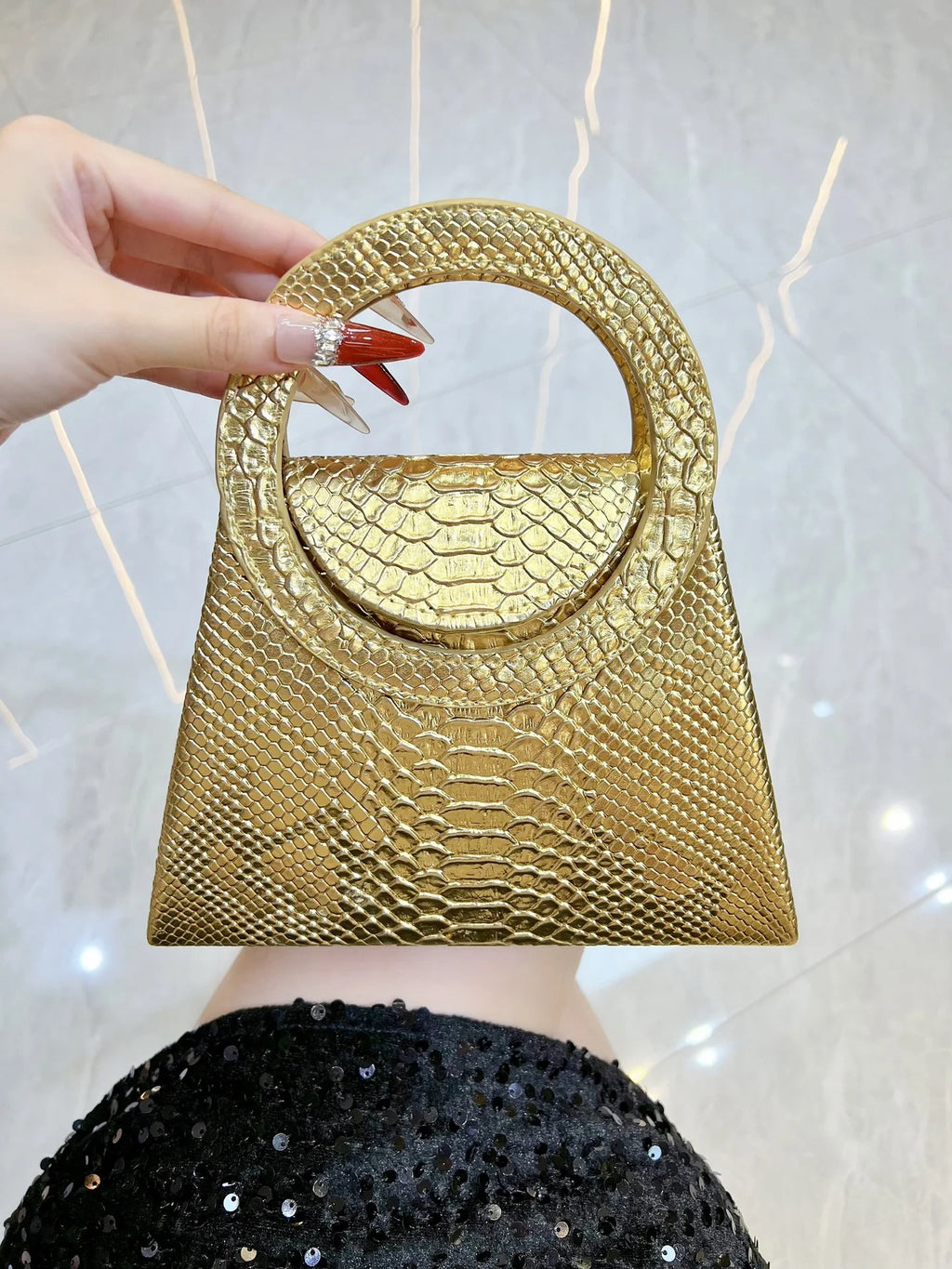 Sac à Main Carré Urbain Chic — Bandoulière PU Fermeture Magnétique