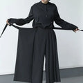 Pantalon Plissé Double Couche — Jambes Larges, Taille Haute, Coupe Droite Unisexe | CEENIU