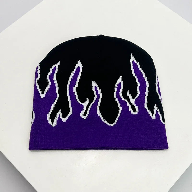 Bonnet en Laine avec Lettres – Style Hip-Hop Y2K Unisexe | Chaud & Tendance Automne Hiver