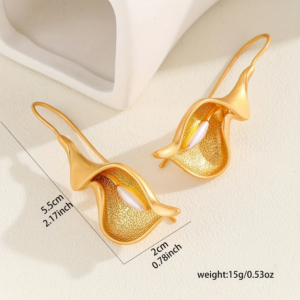 Boucles d'Oreilles Fleurs Dorées – Bijou Végétal Délicat | Authentique Vision