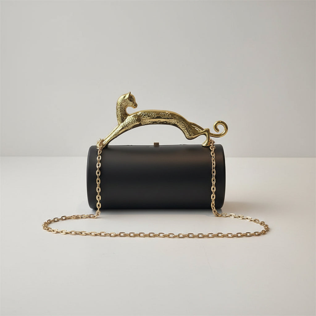 Mini Pochette Léopard Acrylique — Sac de Soirée Bandoulière Luxe