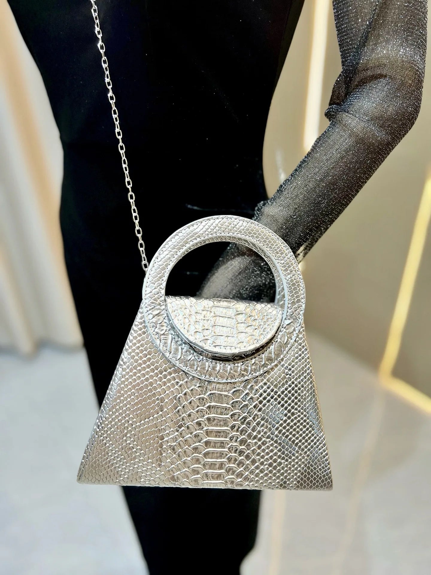 Sac à Main Carré Urbain Chic — Bandoulière PU Fermeture Magnétique