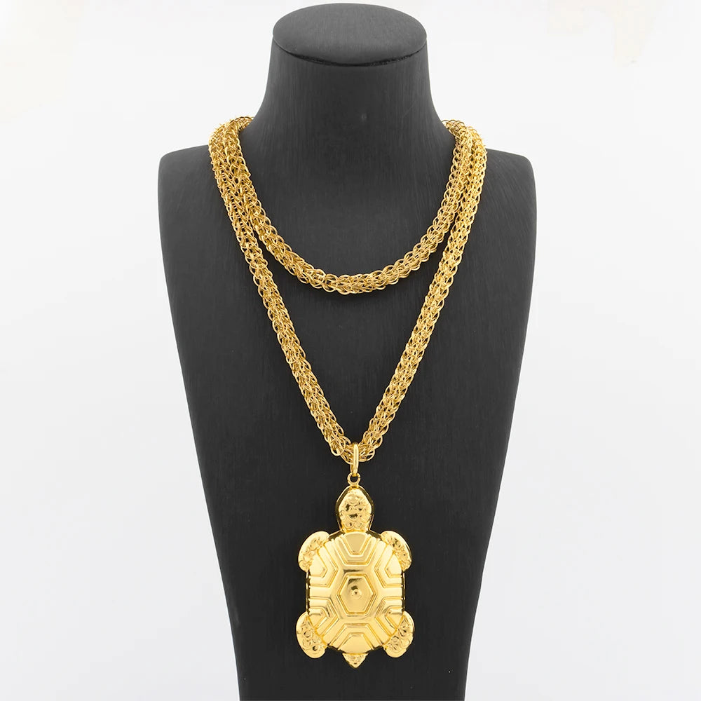Collier Pendentif Carte d'Afrique – Plaqué Or 18K – Chaîne 100 cm – Mixte
