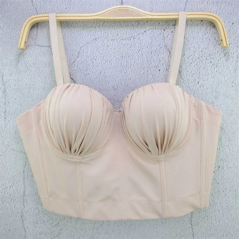 Top Corset Court Sexy Y2K Club Décor Perles — Camisole Shaper Été Visivane