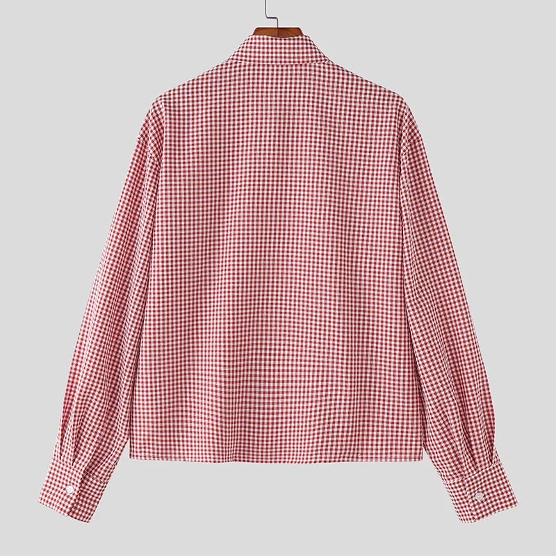 Chemise à Carreaux Homme — Coupe Ample, Coton-Polyester | INCERUN