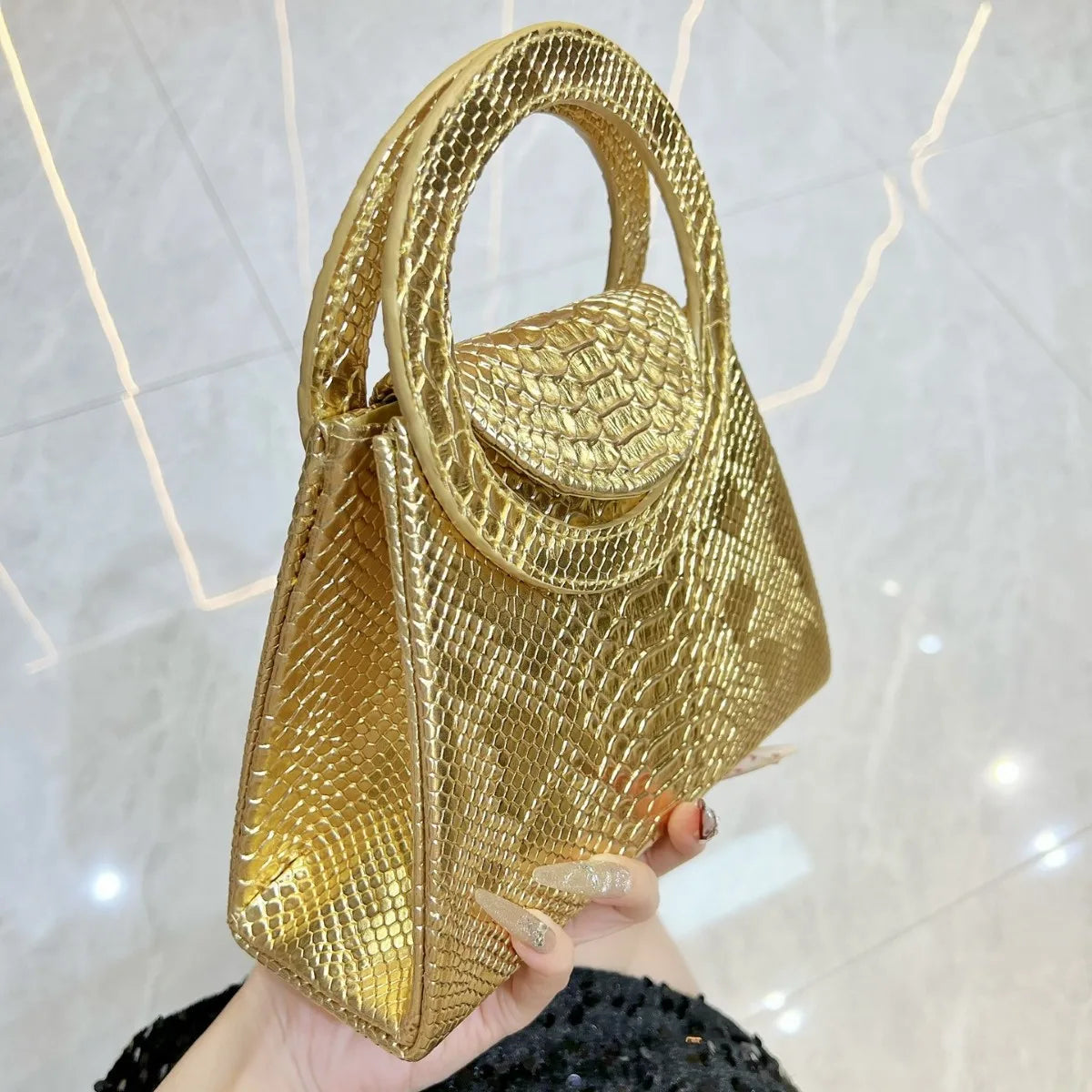 Sac à Main Carré Urbain Chic — Bandoulière PU Fermeture Magnétique