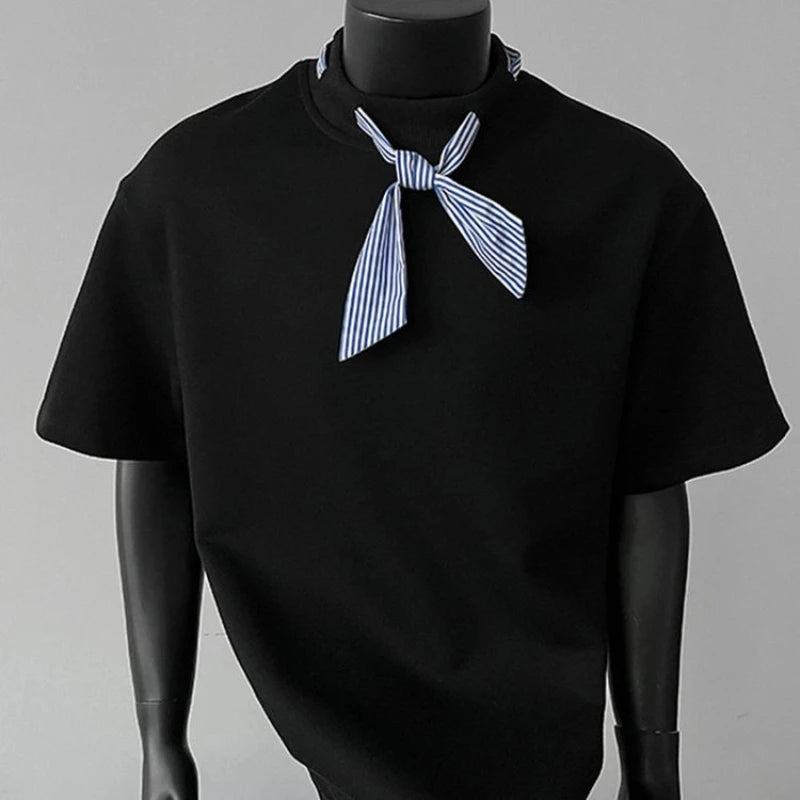 T-Shirt Col Rond Manches Courtes — Style Marin Premium, Collection Été Urbaine Couple