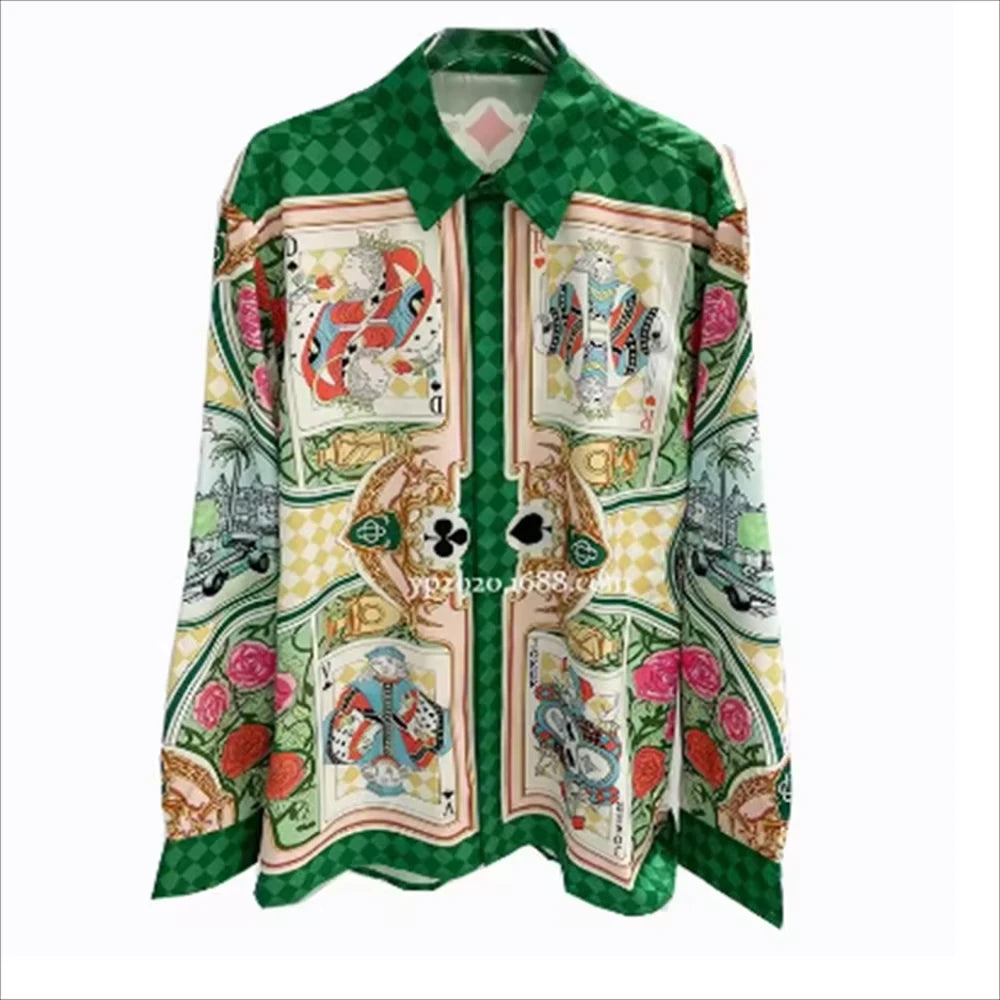 Chemise Vintage Imprimée Luxe — Manches Longues, Unisexe, Multi-Coloris | Collection 2026