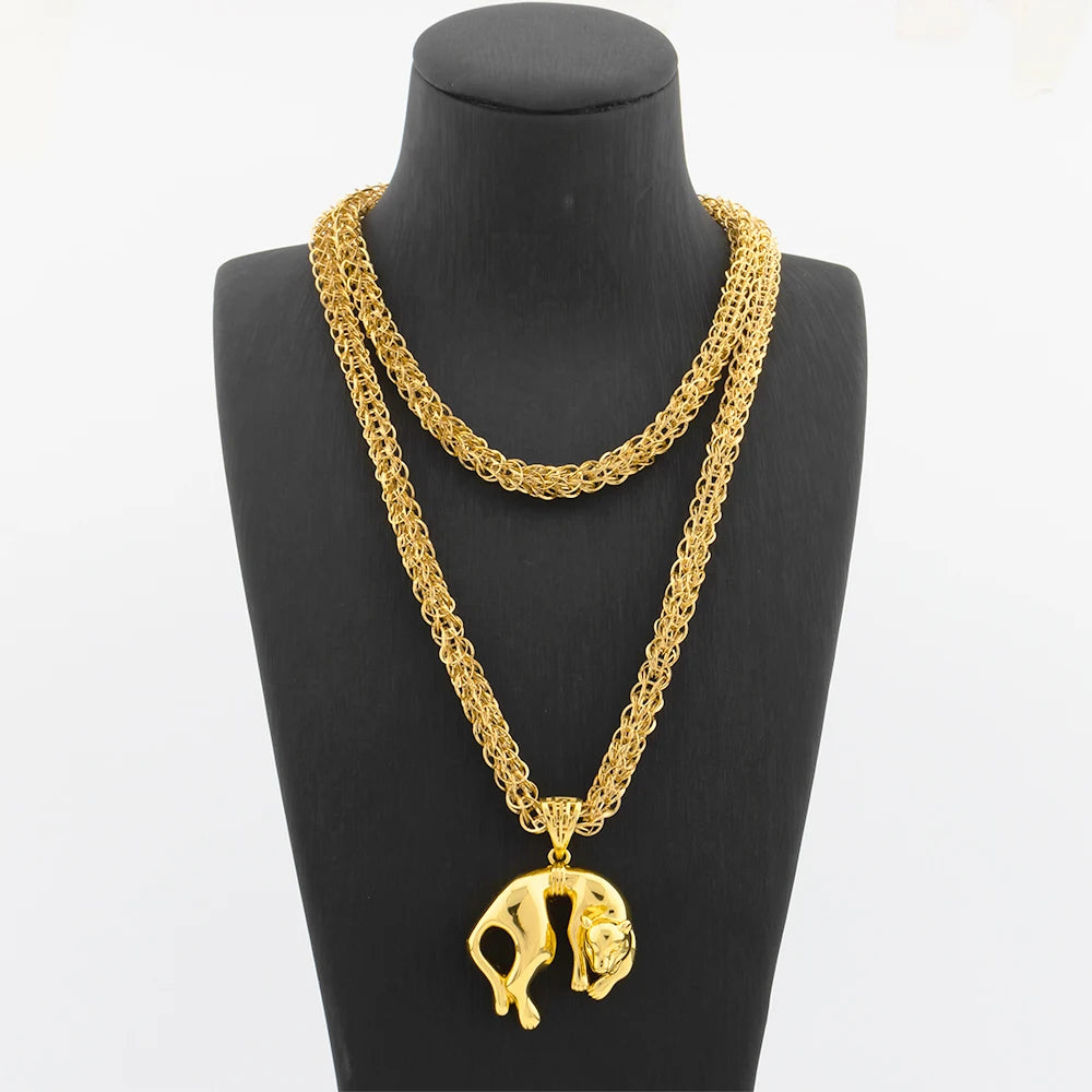 Collier Pendentif Carte d'Afrique – Plaqué Or 18K – Chaîne 100 cm – Mixte