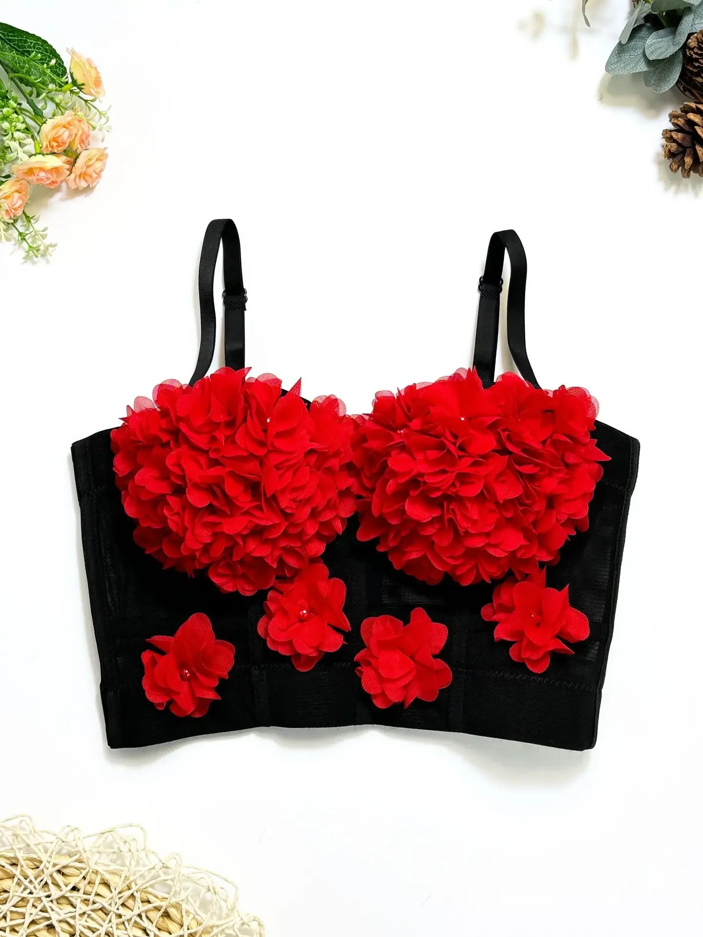 Top Corset Court Sexy Y2K Club Décor Perles — Camisole Shaper Été Visivane