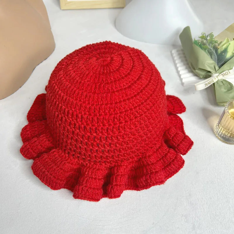Chapeau Seau Conique Crocheté à la Main – Bob Pêcheur Élégant | Protection Solaire Femme