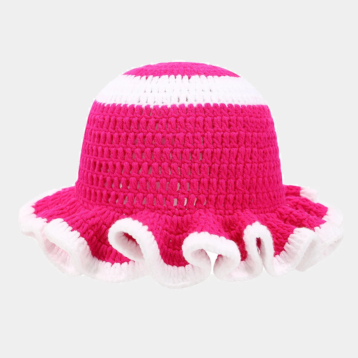 Bob Tricoté Crochet Main — Volants Colorés Tendance Chaud Luxe Artisanal Femme Hiver | CALURIRI