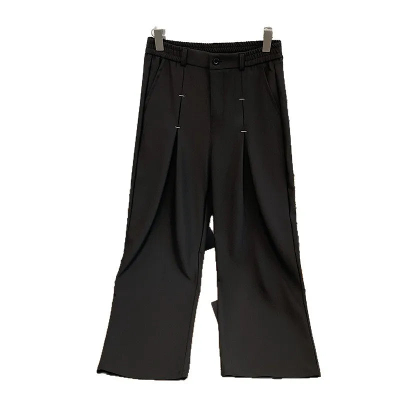 Pantalon Ample Jambes Larges Vintage — Rivets, Plis, Taille Haute, Style Américain | Homme